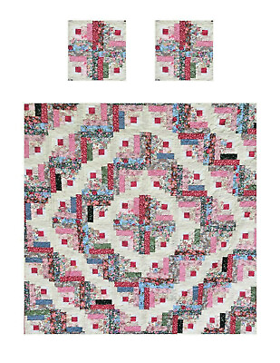 #ad #ad Miniature Dollhouse Pink Garden Quilt Top Computer Printed Fabric new $7.00