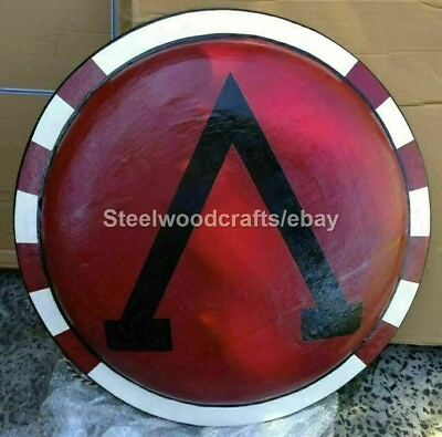 #ad Medieval Greek Round Design Shield Steel Wood LARP SCA Warrior Battle Shield $233.20
