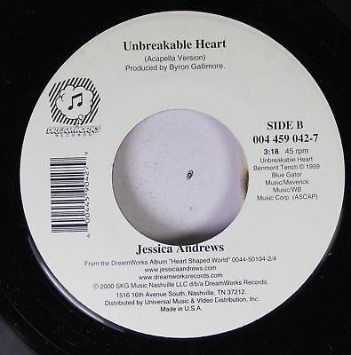 #ad Country 45 Jessica Andrews Unbreakable Heart Unbreakable Heart On Dreamworks $3.00