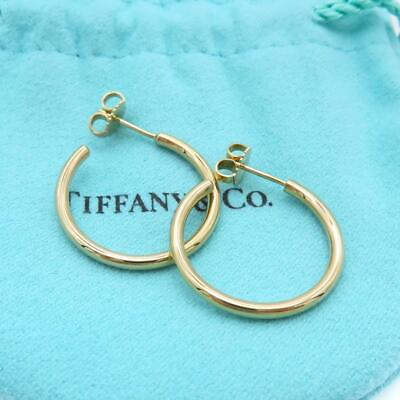 #ad Tiffany Yellow Gold Hoop Earrings Circle Ring Sh15 $1531.98