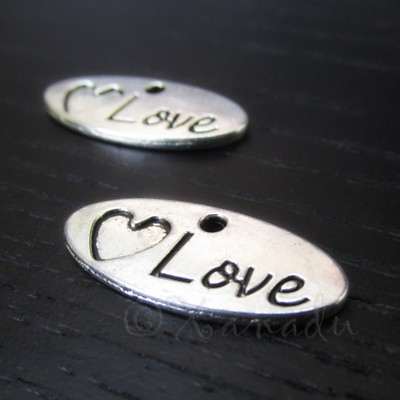 #ad Love Charms 23mm Antiqued Silver Plated Pendants C1391 10 20 Or 50PCs $2.50