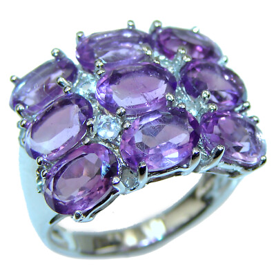 #ad Extravaganza Amethyst .925 Sterling Silver Ring size 7 $55.31