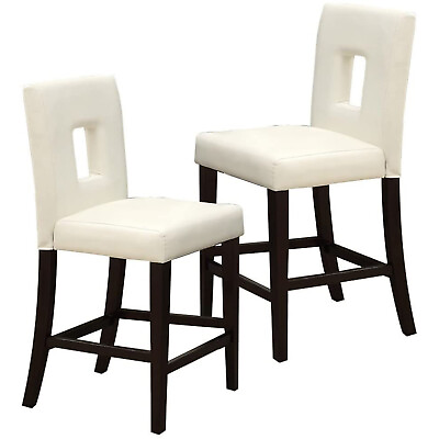 Poundex Contemporary Dining Chair with Espresso amp; Pine Wood Brown White Red $300.00