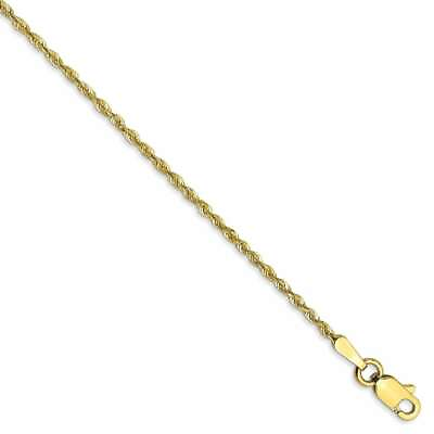 #ad 6quot; 10K Yellow Gold 1.5mm Extra Light Diamond cut Rope Chain Bracelet $117.95