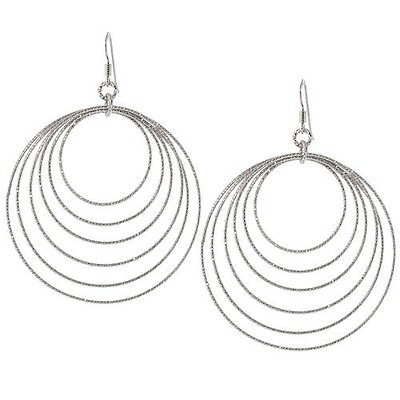 #ad BEAUTIFUL BRAND NEW .925 Sterling Silver Circle within Circle Earrings $49.99