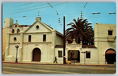 #ad Los Angeles California Old Mission Plaza Church Vintage Postcard Unposted $4.39