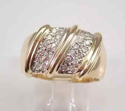 #ad 1Ct Round Cut Real Moissanite Vintage Estate Wedding Band 14K Yellow Gold Plated $133.64