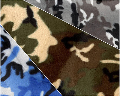 #ad VELBOA ARMY CAMOUFLAGE Faux Fur Fabric 60quot;x36quot; Sold By the Yard $6.25