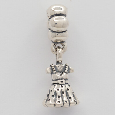 #ad New Authentic Pandora Charm Party Girl Dress Sterling Silver Dangle 791031 $30.00