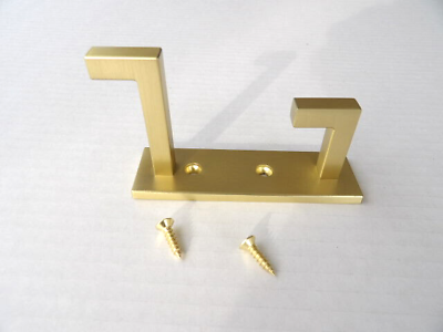 #ad NEW Satin Gold Brass Double Robe Hook Bathroom Hooks $7.50