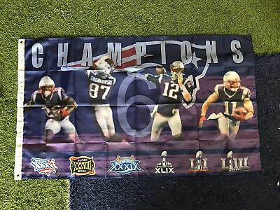 #ad New England Patriots 6 Time Champions Flag Brady Gronkowski Michel Edelman $19.99