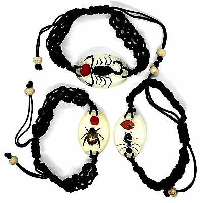 #ad Insect Scorpion Ant Beetle Bracelet Glow in Resin Specimen Collection 3 pcs $27.99