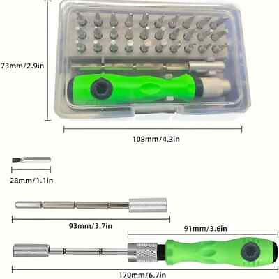 #ad 32 in 1 Precision Magnetic Screwdriver Set Mini Multi Purpose Repair Kit w Case $10.99