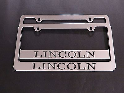 #ad 2 LINCOLN STAINLESS STEEL Chrome License Plate Frame $20.99