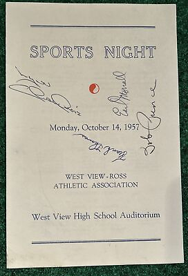 #ad Bob Prince Earl Morrall Frank Thomas Autograph 1957 High School Sports Banquet $150.00