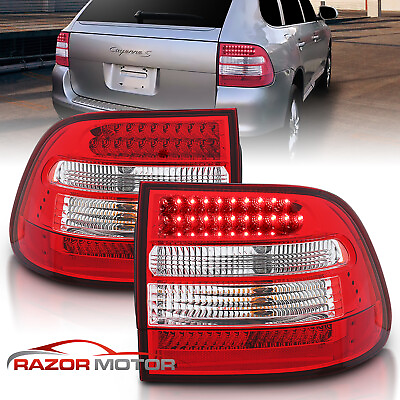 #ad 2003 2004 2005 2006 For Porsche Cayenne SUV Red Clear LED Brake Tail Lights Pair $221.70