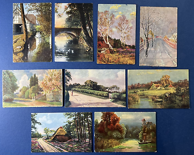 #ad 9 Landscape amp; Home Views Mixture Greetings Antique Postcards. Colorful. $10.95
