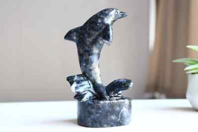#ad 4.8#x27;#x27; Natural Sodalite Carved Dolphin Crystal Dolphin Reiki Heal Crystal gift $44.10