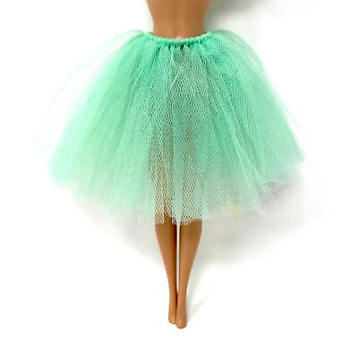 #ad Barbie 12Doll Fashion Handmade Knee Light Pistachio Color Ballerina Tutu Skirt $8.99