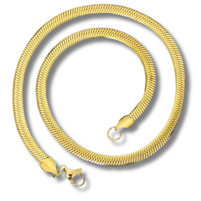 #ad Gold Plated Stainless Steel 2.5mm 5mm Herringbone Chain Flat Necklace 16quot; 24quot; $8.30