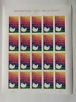 #ad WOODSTOCK Music amp; Art Fair 50th Anniversary USPS Forever Sheet MINT Stamp $49.99