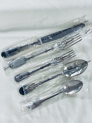 #ad Christofle Silver 5 Piece Place Setting Cluny Pattern Original Plastic $105.00