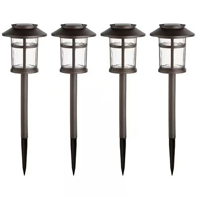 #ad Hampton Bay LED Outdoor Solar Path Light Weather Resistant 10 Lumens 4 Pack $22.93