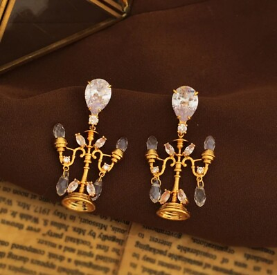 #ad #ad Vintage Victorian Style Chandelier Earrings Candelabra Rhinestone Baroque NEW $18.95