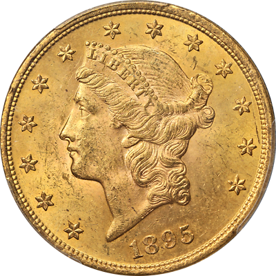 #ad 1895 P Liberty Gold $20 PCGS MS63 Nice Eye Appeal Strong Strike $2831.00