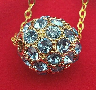 #ad Hephaestus Creation 18K Gold Austrian Crystal Pendant Necklace $13.99