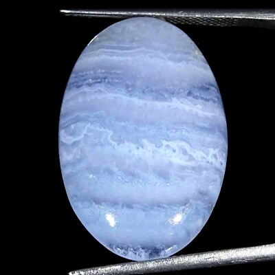 #ad 21.60Cts Natural Blue Lace Agate Cab Loose Gemstone Shape Oval Size 18x26x6mm $6.99