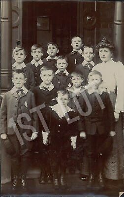 #ad Vintage Group Photo Children School Classic Attire Portrait GBP 14.99