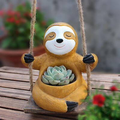 #ad Hanging Planter Sloth Swing Planter Cute Plant Pot for Outdoor Plants Yard $26.90