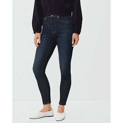#ad Everlane Womens The Authentic Stretch High Rise Skinny Jean Deep Indigo 24 Ankle $29.99