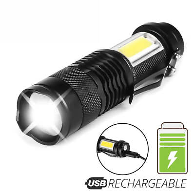 #ad Mini Rechargeable LED Flashlight XPE COB Lamp $18.19