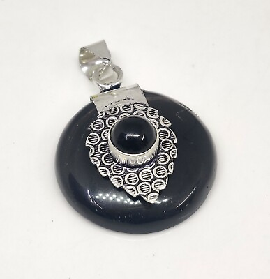 #ad Natural Awesome Black Onyx Cabochon Handmade Fashion Jewelry Pendant 1.5quot;Inch $1.99