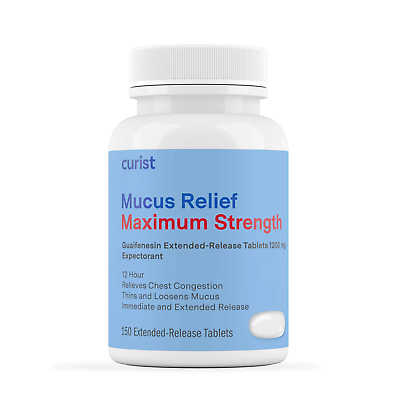 #ad Curist Guaifenesin 1200 mg Extended Release Mucinex Generic 150 Ct Mucus Relie $45.99