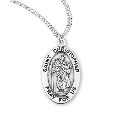 #ad St. Christopher Sterling Silver Necklace $44.95