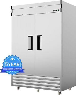 #ad Commercial Reach in Refrigerator Cooler Steel Stainless Solid Door 49Cu.ft New $1809.99