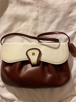 #ad Vintage Borelli shoulder bag Beautiful Burgundy white leather $39.99