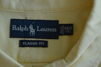 #ad Polo Ralph Lauren Big amp; Tall Solid Classic YELLOW Short Sleeve Oxford Shirt $24.95