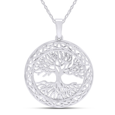 #ad Celtic Frame Tree of Life Pendant 925 Sterling Silver With 18quot; Chain $181.99