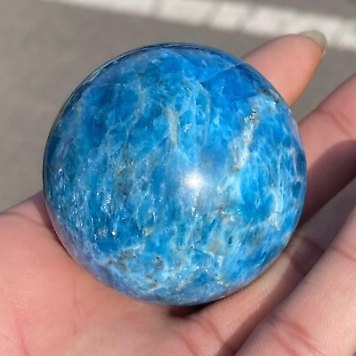 #ad 1pc Natural Blue Apatite Ball Sphere Quartz Crystal Mineral Reike Healing 45mm $25.90