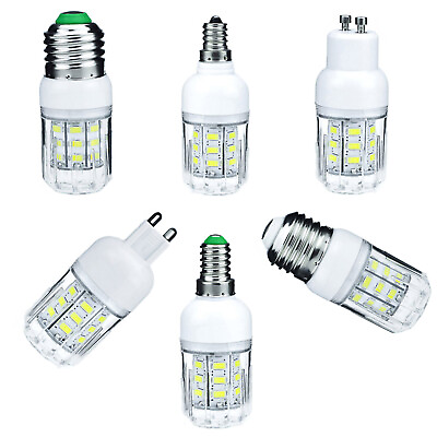 #ad 12V 24V 110V 220V LED Corn Light Bulbs 7W E27 E12 E26 E14 G9 5730 SMD 27LED Lamp $3.48