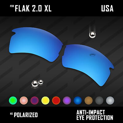 #ad Anti Scratch Polarized Replacement Lenses for Oakley Flak 2.0 XL OO9188 Options $33.75