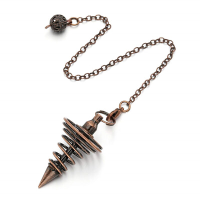 #ad Metal Pendulum Pendulos For Dowsing Spiral Cone Antique Pyramid Pendule JewAT HF $2.53