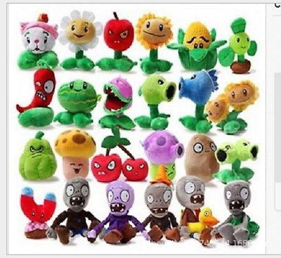 #ad 24Pcs Set Plants Vs Zombies Soft Animal Stuffed Plush Toys Most Complete Set Hot $78.00