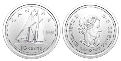#ad 2023 Specimen Canada 10 Cent Coin Dime Specimen Uncirculated Double Date $7.99