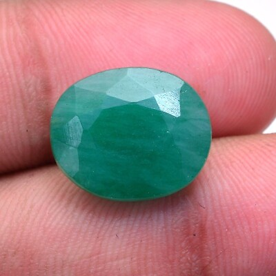 #ad 10.00 Cts Natural Colombian Emerald 15mm*13mm Oval Faceted Cut Loose Gemstone $18.60