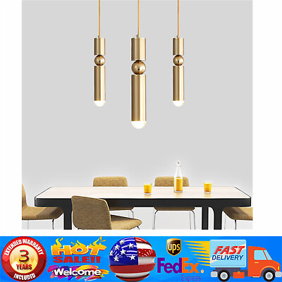 #ad Modern LED Pendant Lamp Brass Tube Chandelier Ceiling Light Hanging Fixture $13.11